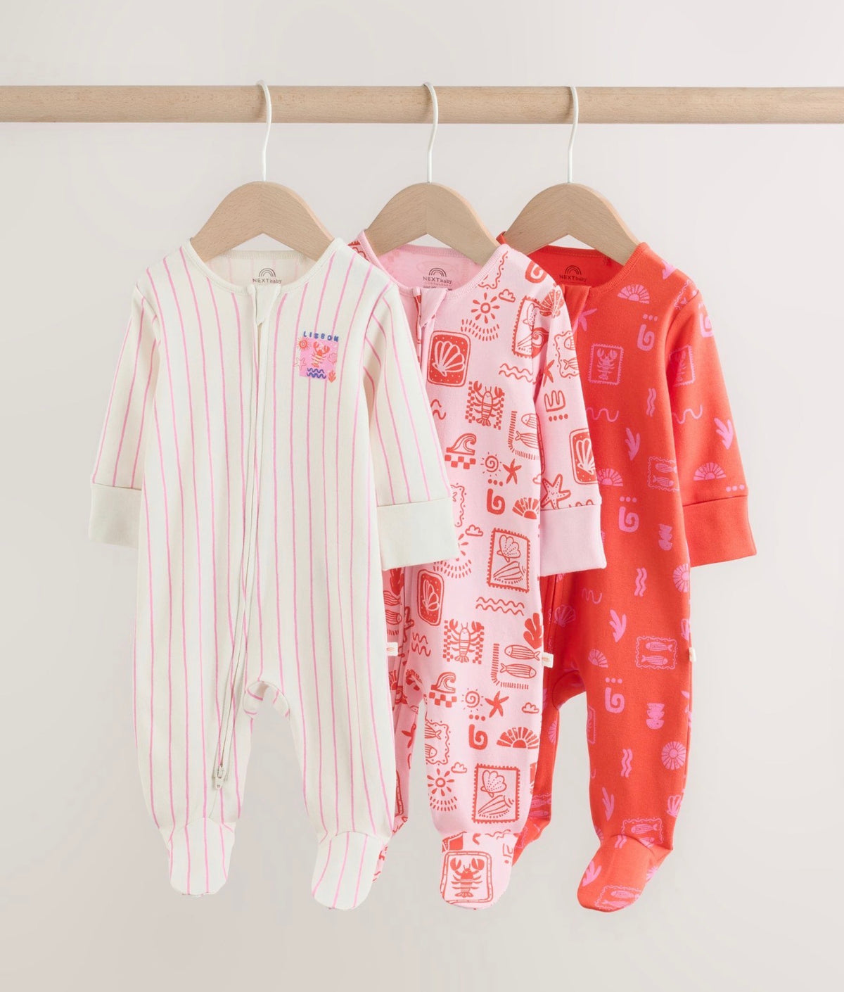 Next 3-Pack Sleepsuits