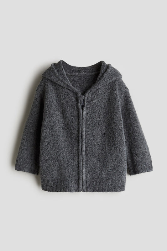 Hooded zip through cardigan