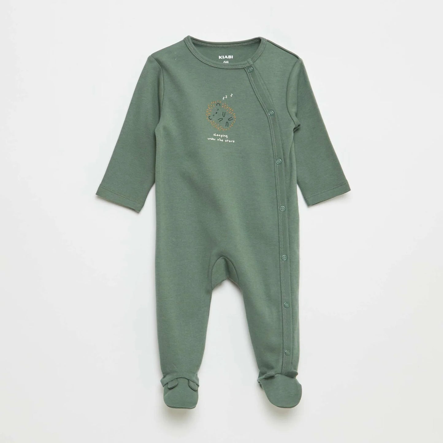 Pack of 2 sleepsuits with press-stud opening and attached feet