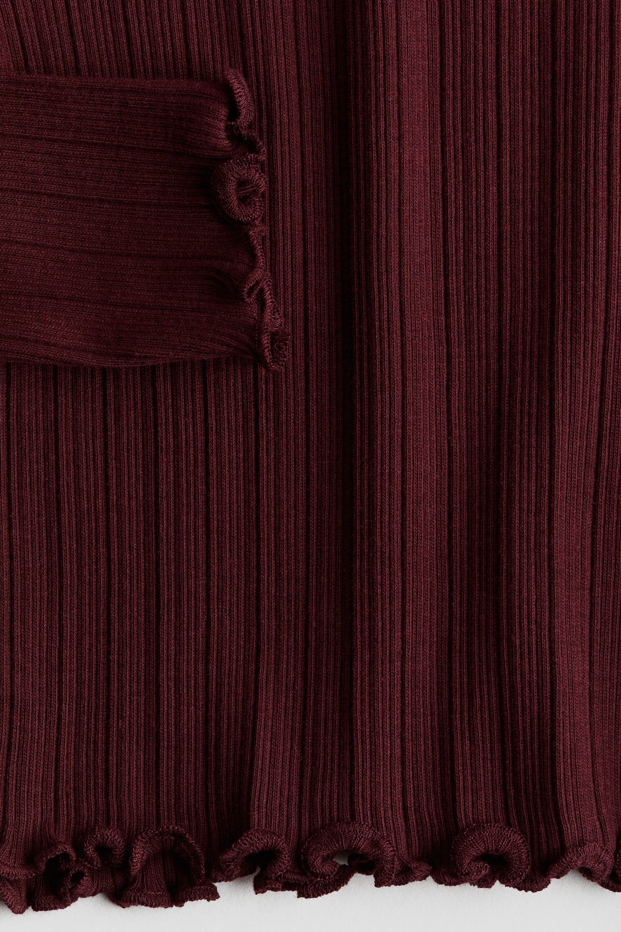 Ribbed top -dark red