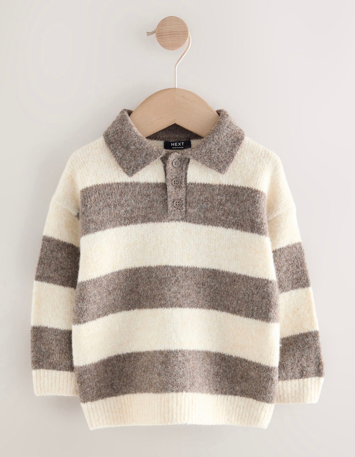 Next Stripe Knitted Polo Shirt