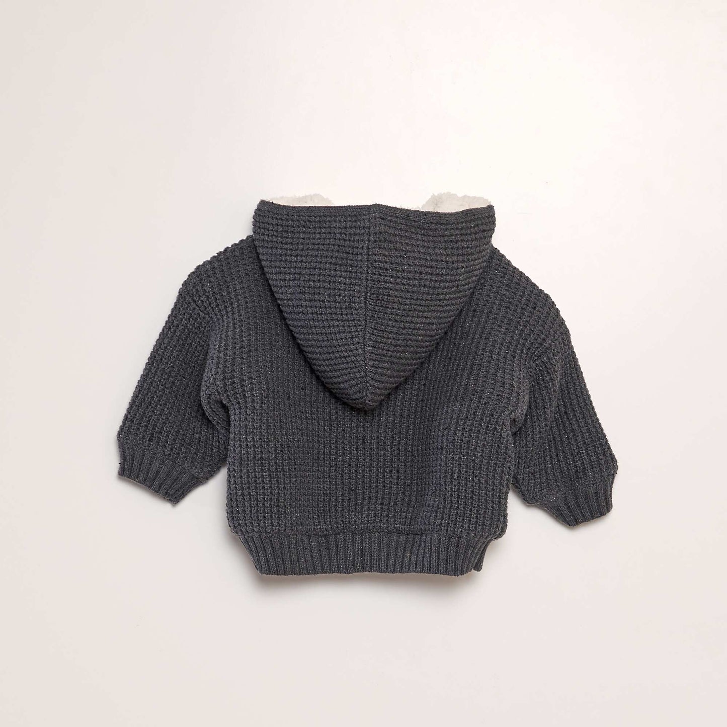 knitted vest with hood