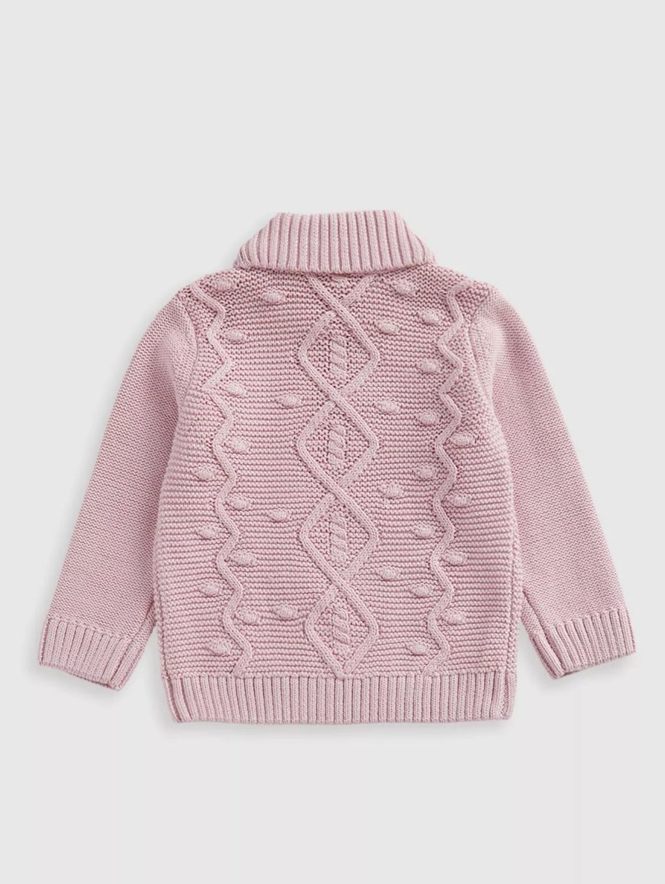 Mothercare Pink cable roll neck jumper