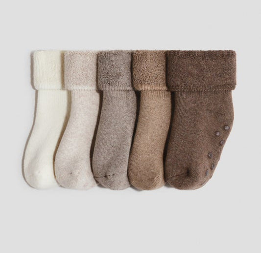 5 pack anti slip terry socks