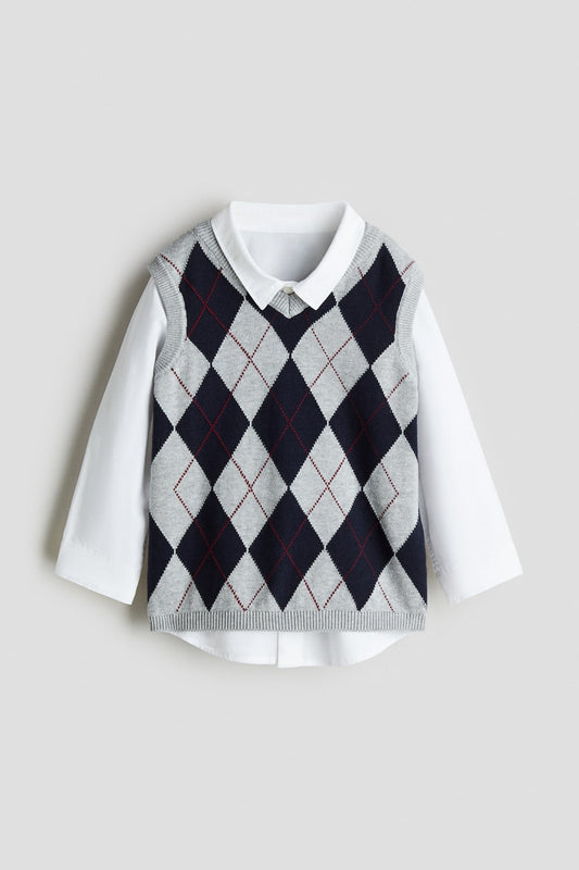 2 pieces shirt and sweater vest