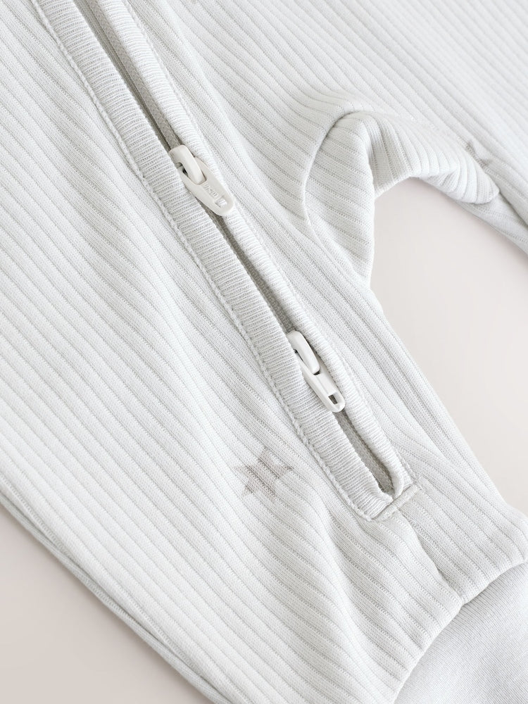 Hello World Two Way Zip Baby Sleepsuit