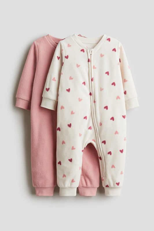 H&M 2-Pack Fleece Sleepsuit