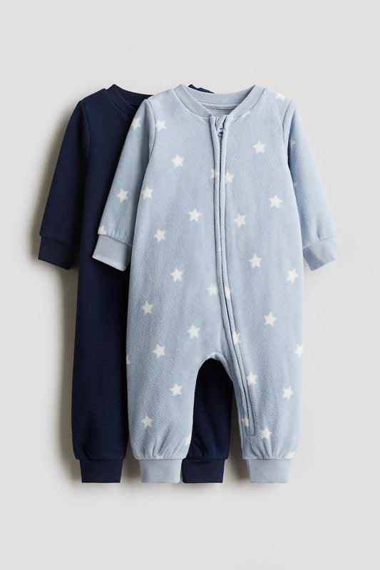 H&M 2-Pack Fleece Sleepsuit