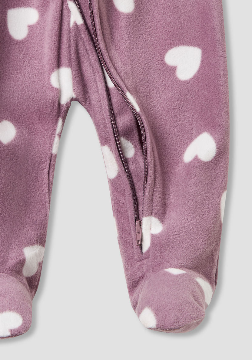 Printed fleece Sleepsuit