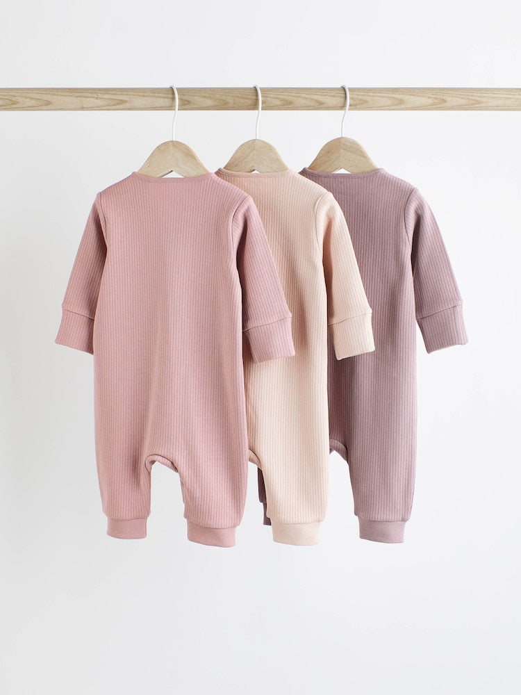 Next 3 pack two way zip Sleepsuit