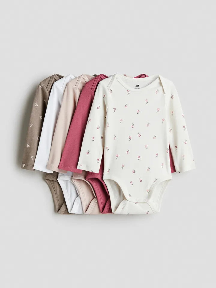 H&M 5-PACK LONG-SLEEVED BODYSUITS