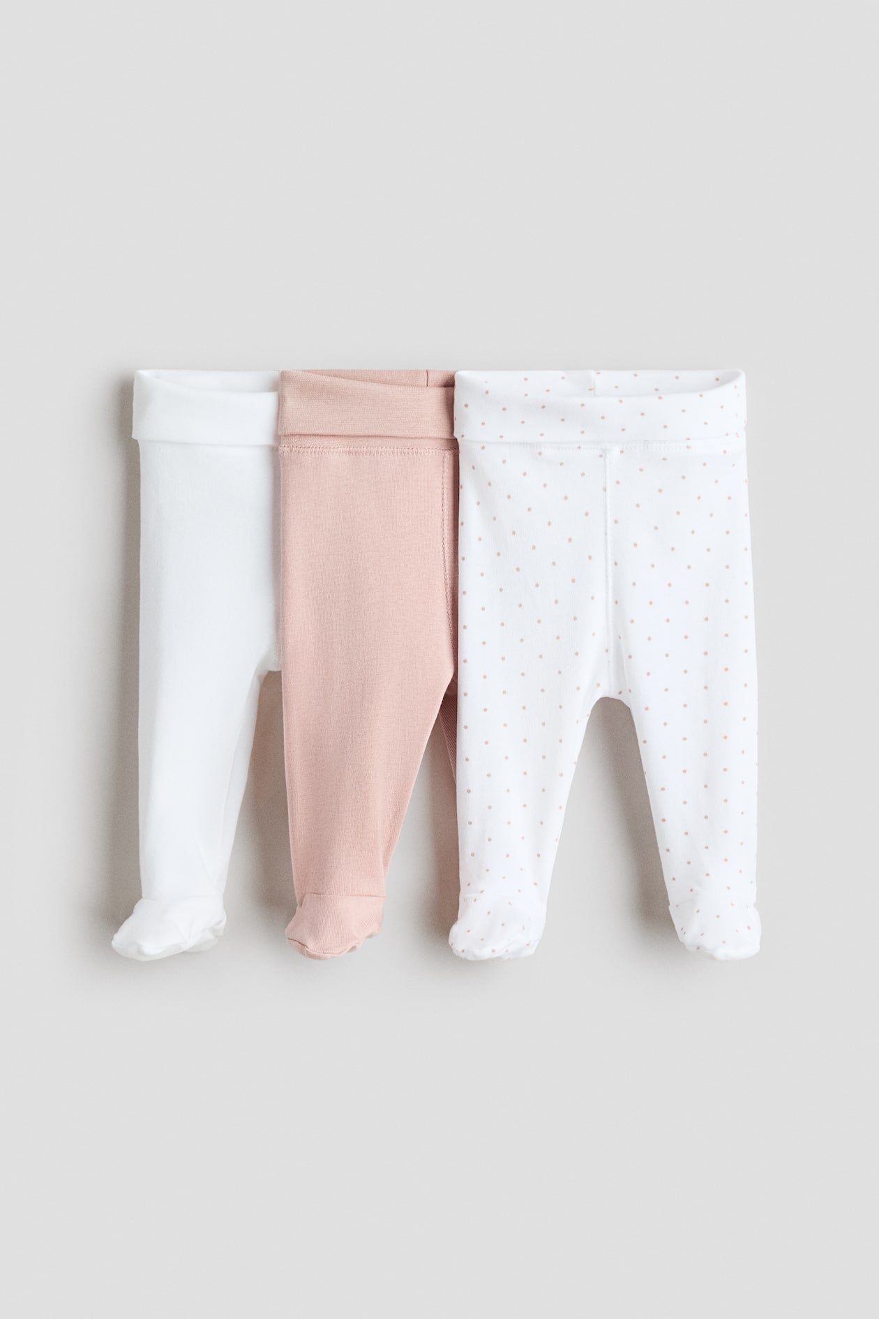 H&M 3-PACK FOLDOVER-WAIST LEGGINGS