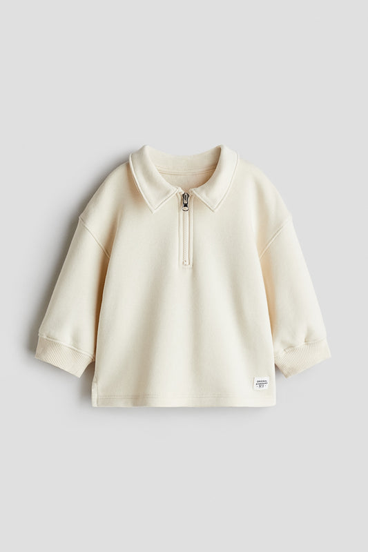 Cotton polo sweatshirt