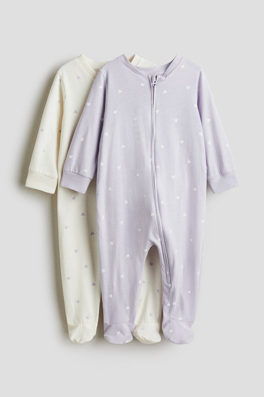 H&M 2 Pack Cotton Sleepsuit