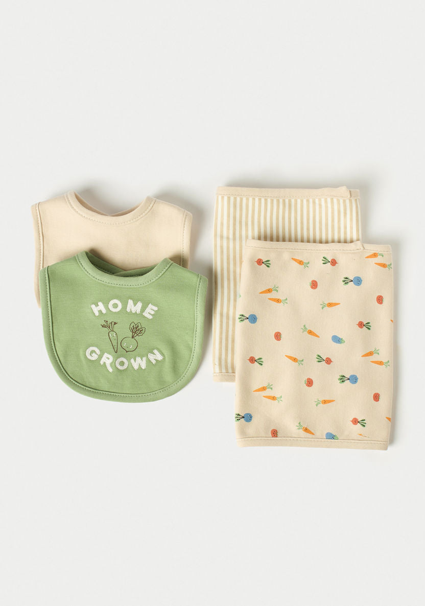 4-Pack Bib and Burp Set