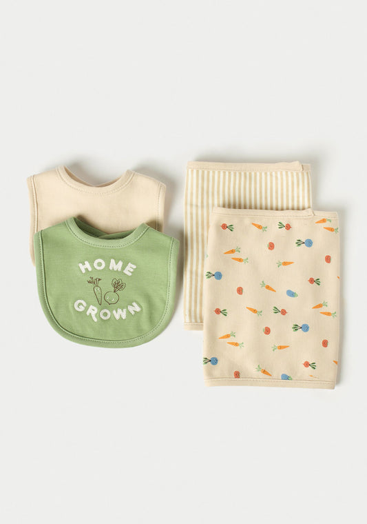 4-Pack Bib and Burp Set