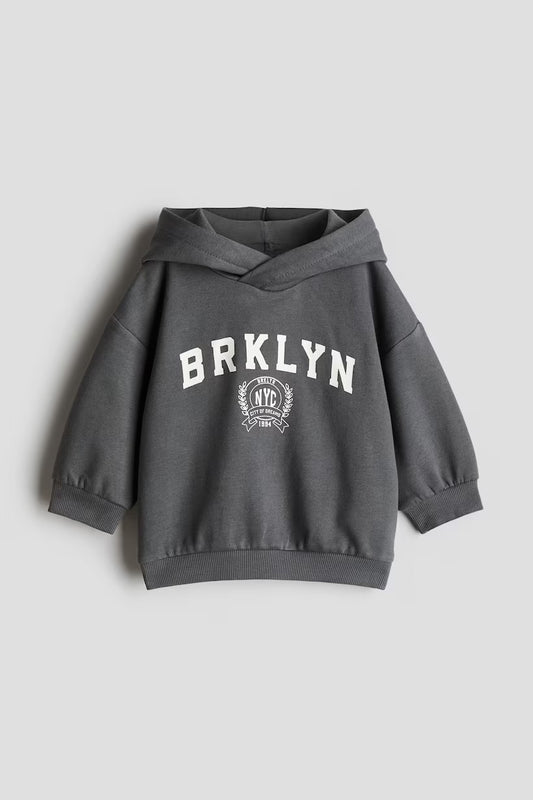 Print motif hoodie