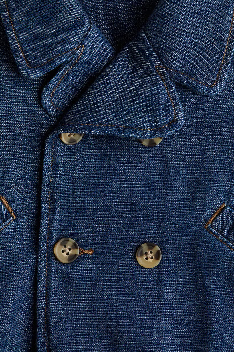 Denim trench coat