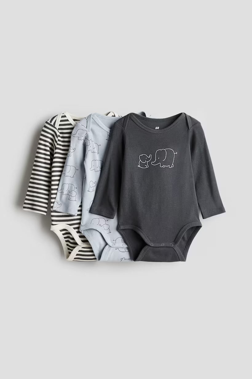 3 pack long sleeve bodysuits