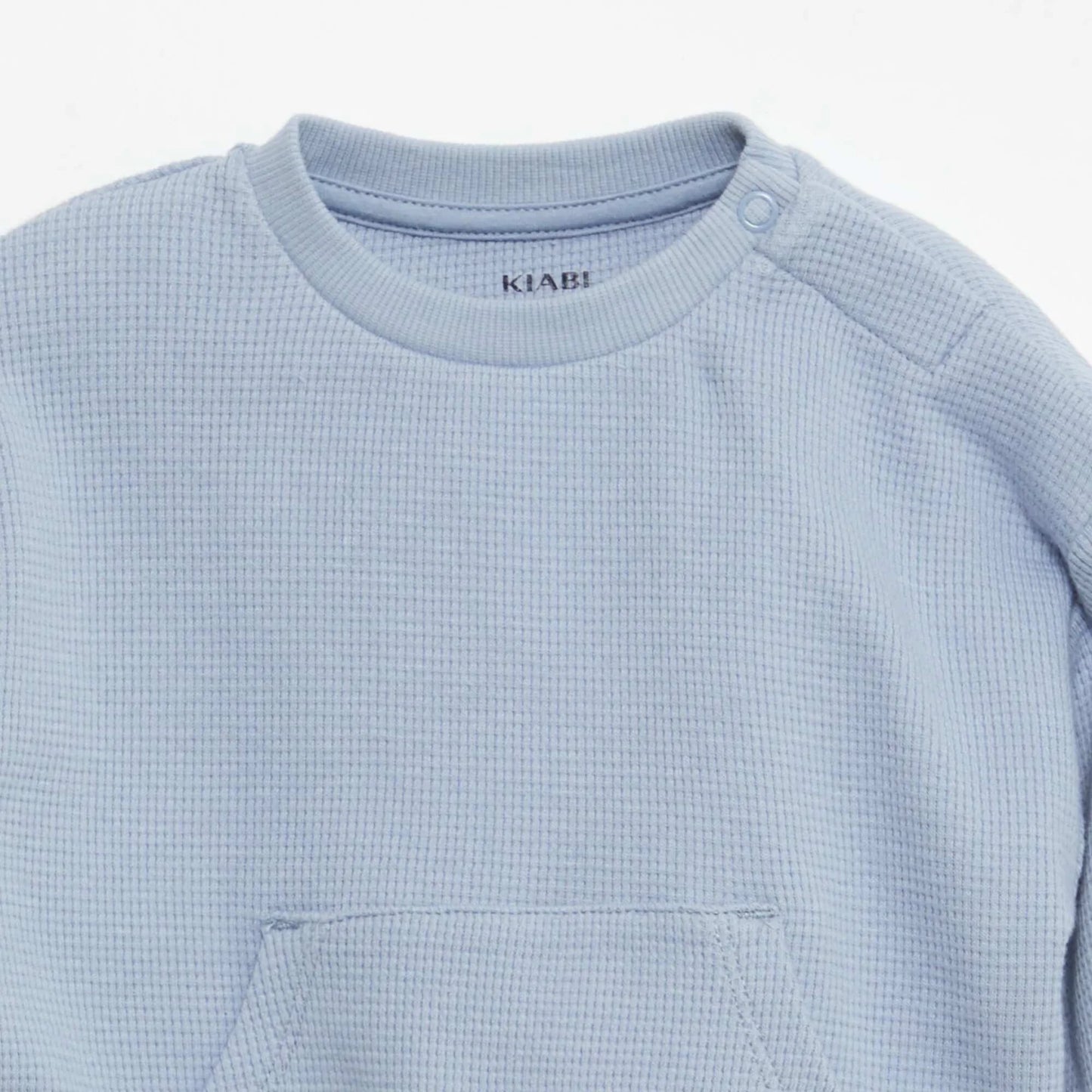 Waffle-knit sweatshirt and trousers set