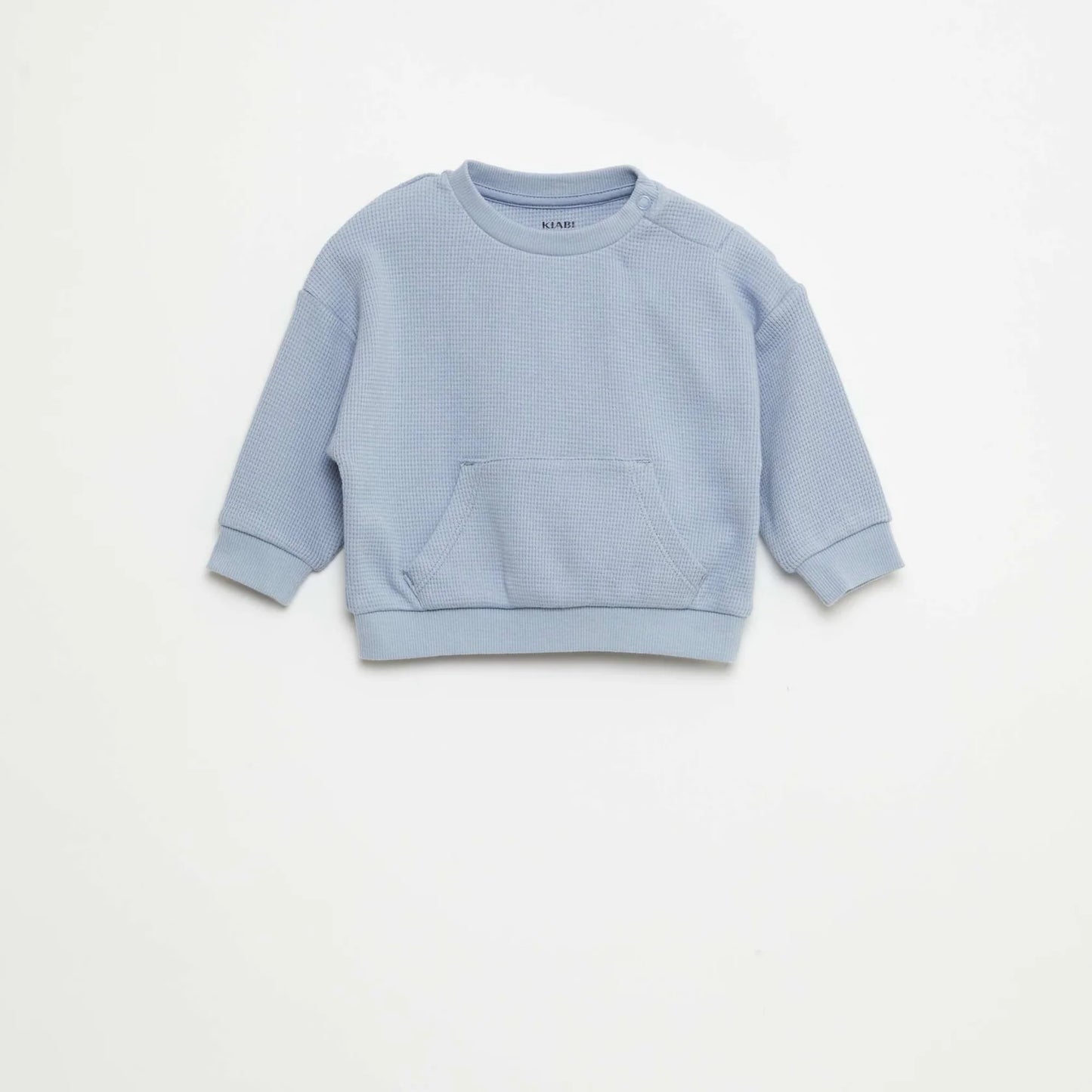 Waffle-knit sweatshirt and trousers set