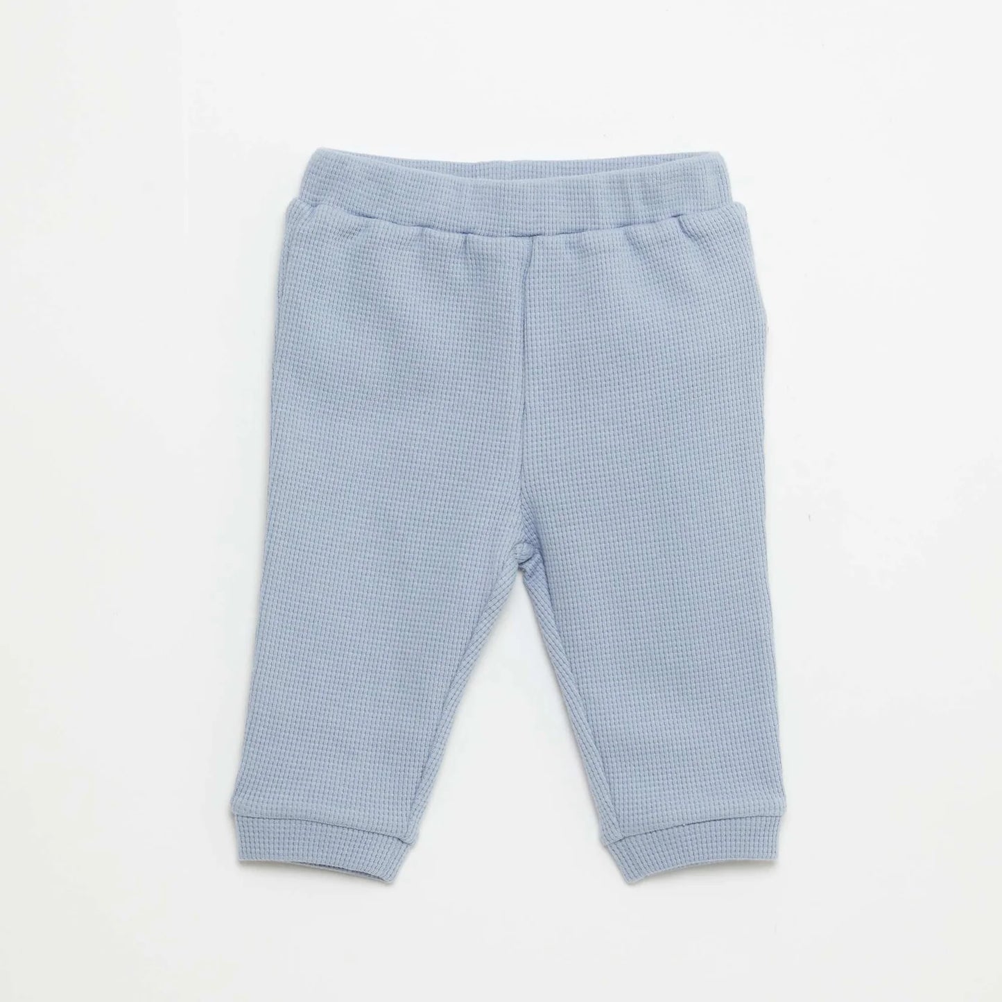 Waffle-knit sweatshirt and trousers set
