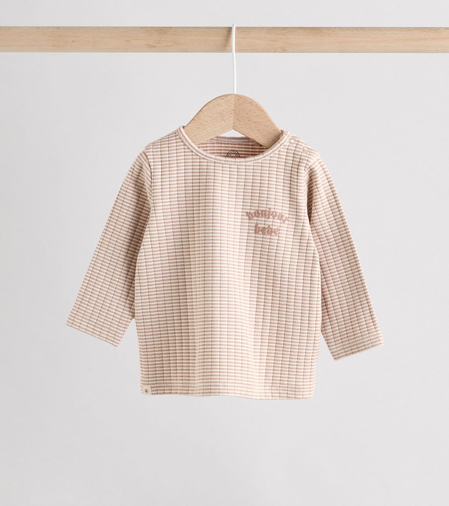 Neutral striped baby top and legging set