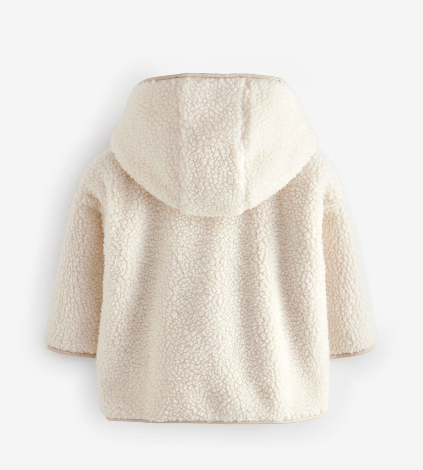 Cream hooded zip fleece jacket