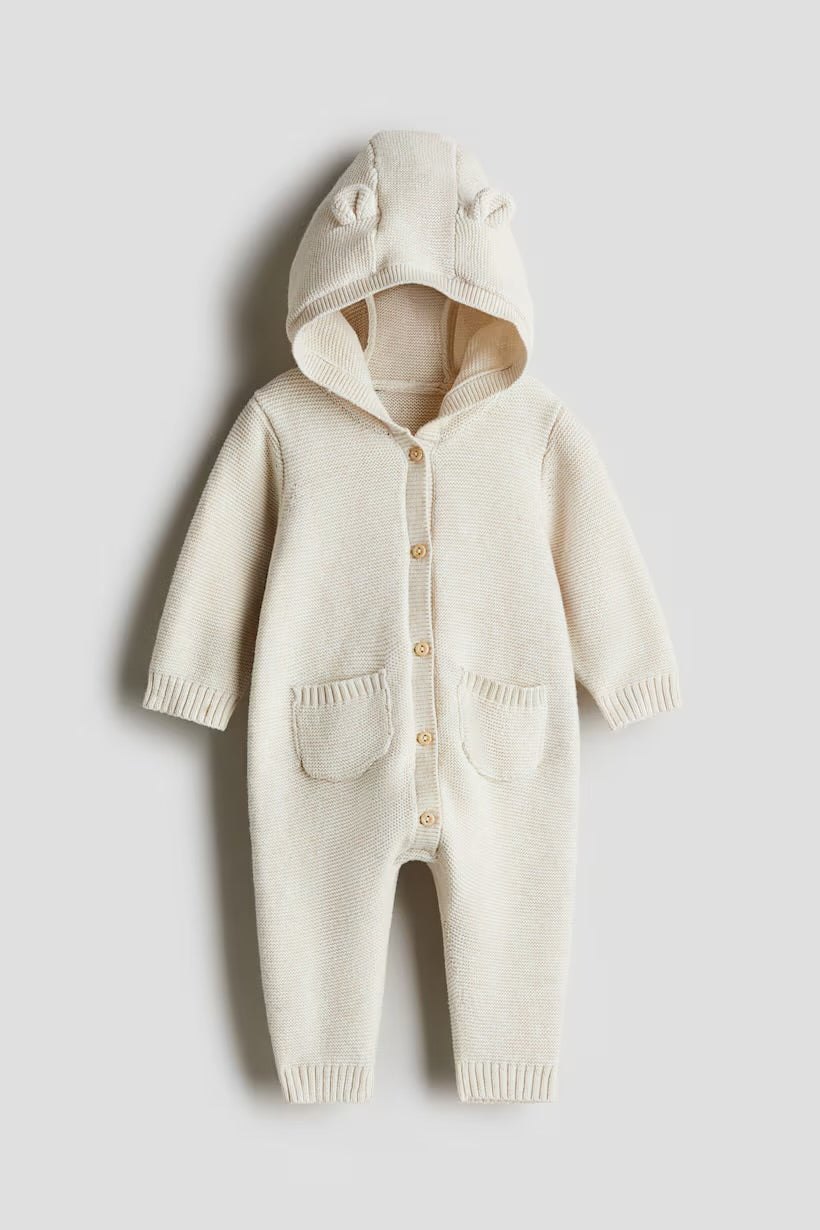 Cotton knit romper suit