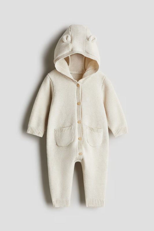 Cotton knit romper suit
