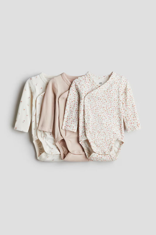 3 pack wrapover bodysuits