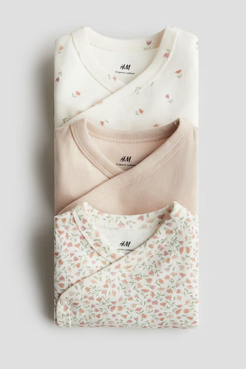 3 pack wrapover bodysuits