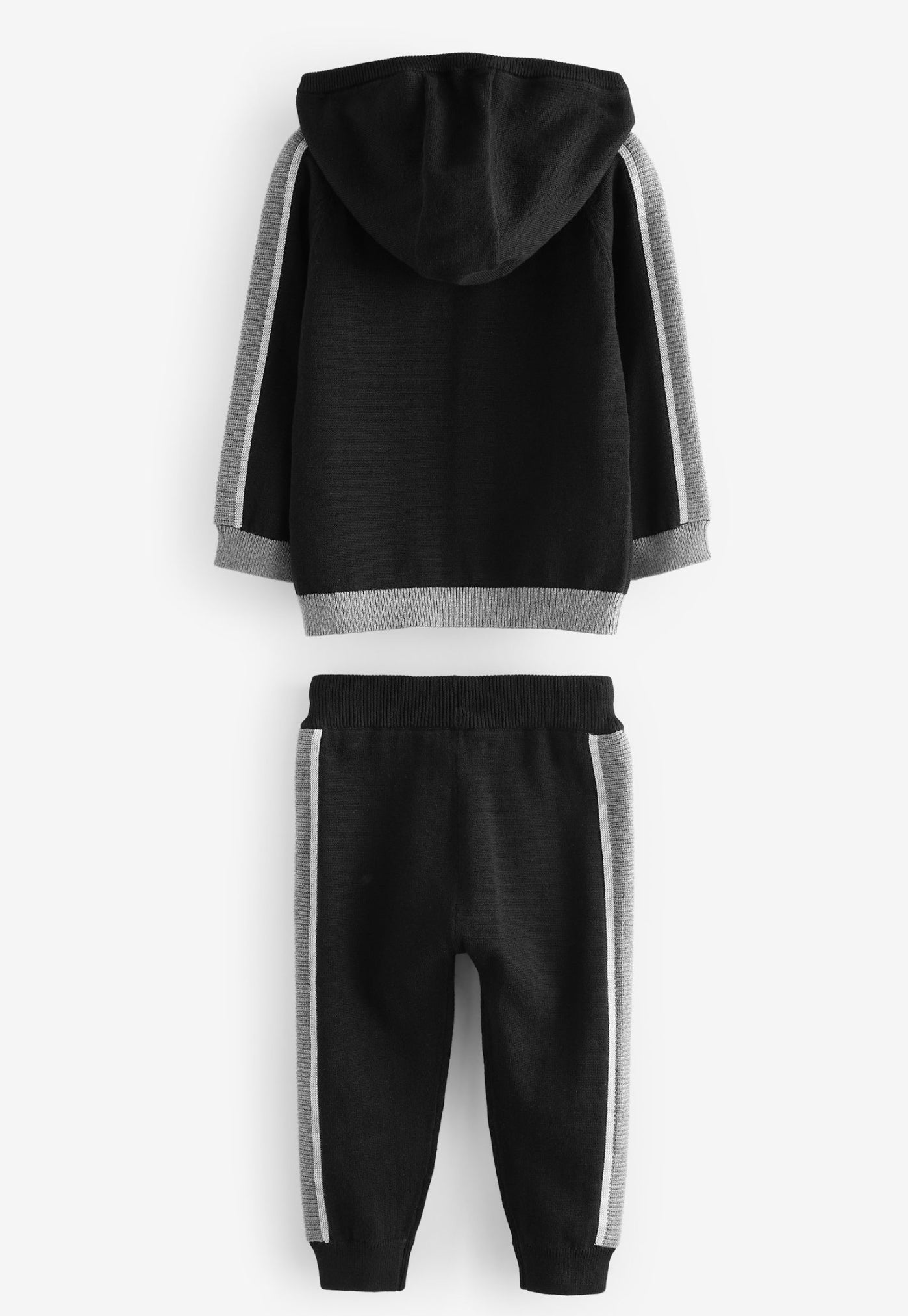 Black knitted 100% cotton joggers set