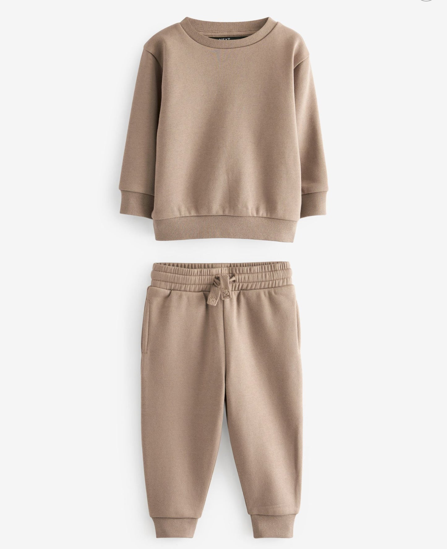 Stone plain sweatshirt and pant set
