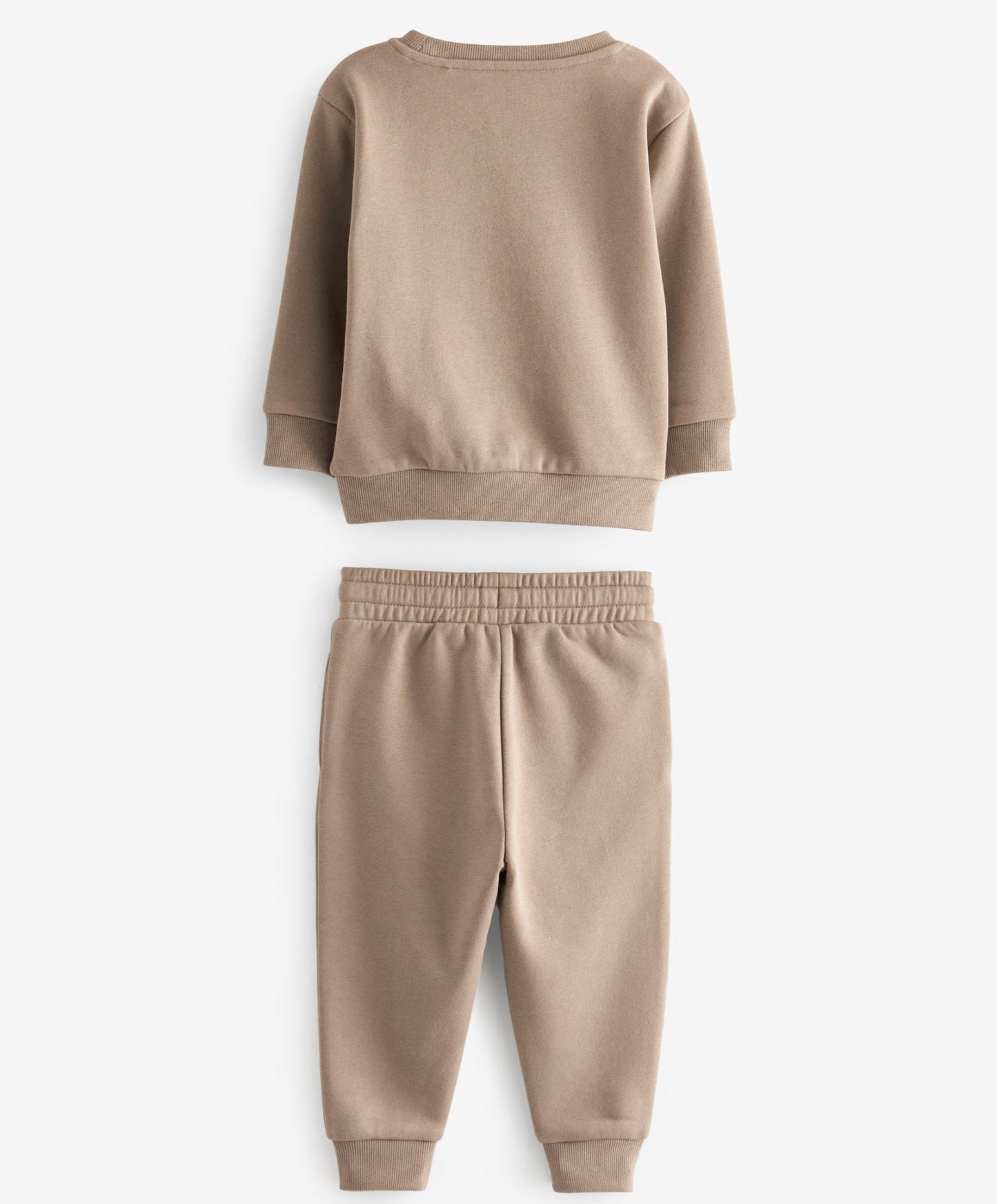 Stone plain sweatshirt and pant set