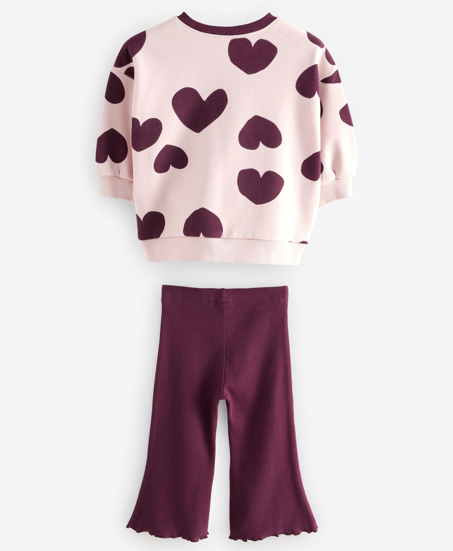 Purple sweatshirt and flare legging set