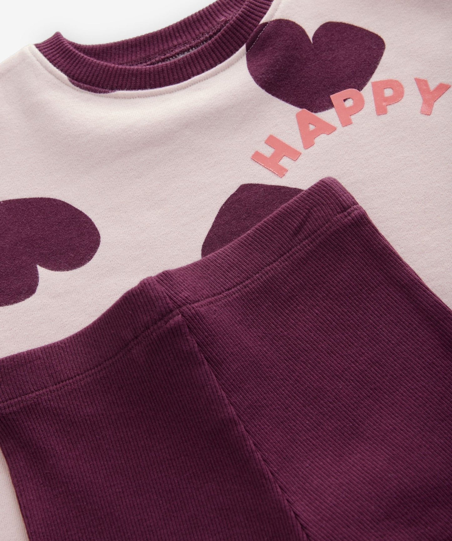 Purple sweatshirt and flare legging set