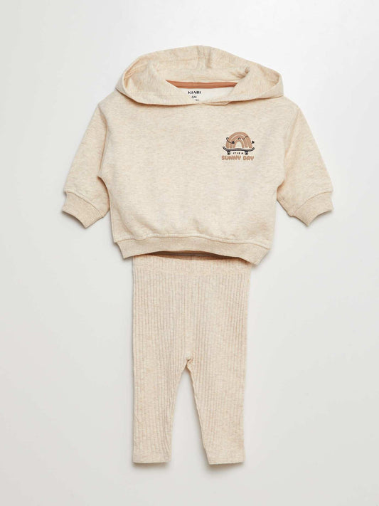 Boys Printed hooded Sweatshirt With Trouser